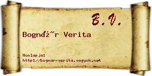 Bognár Verita névjegykártya